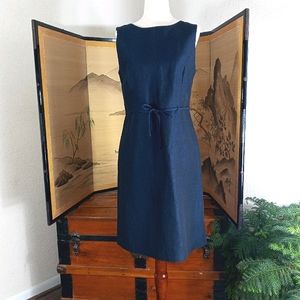 GAP sheath dress navy linen rayon 4